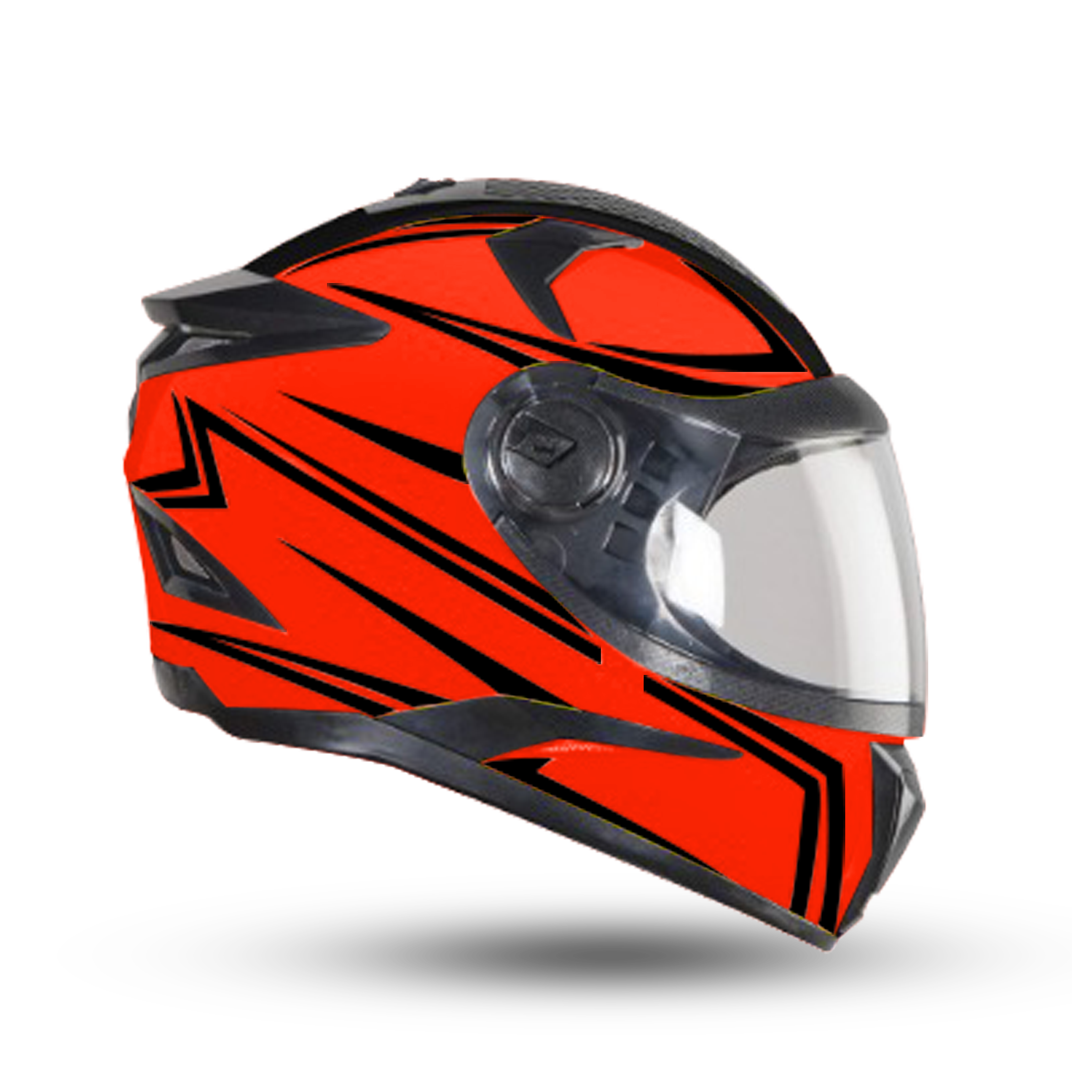 Steelbird 7Wings Robot Opt ISI Certified Full Face Helmet With Night Reflective Graphics (Glossy Fluo Red Black With Clear Visor)
